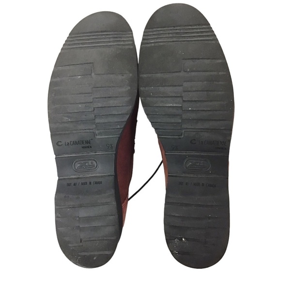 La Canadienne Hudson Red Suede Waterproof Women’s Oxford Shoes Size 9 1/2 - Picture 4 of 7